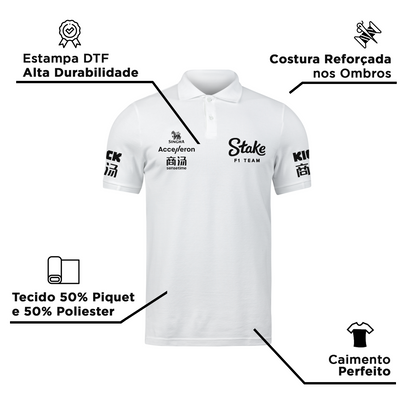 Camisa Polo Stake Sauber 2024 Branca