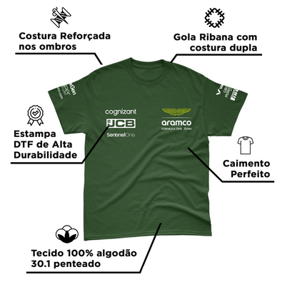 Camiseta Algodão Aston Martin 2024 Verde