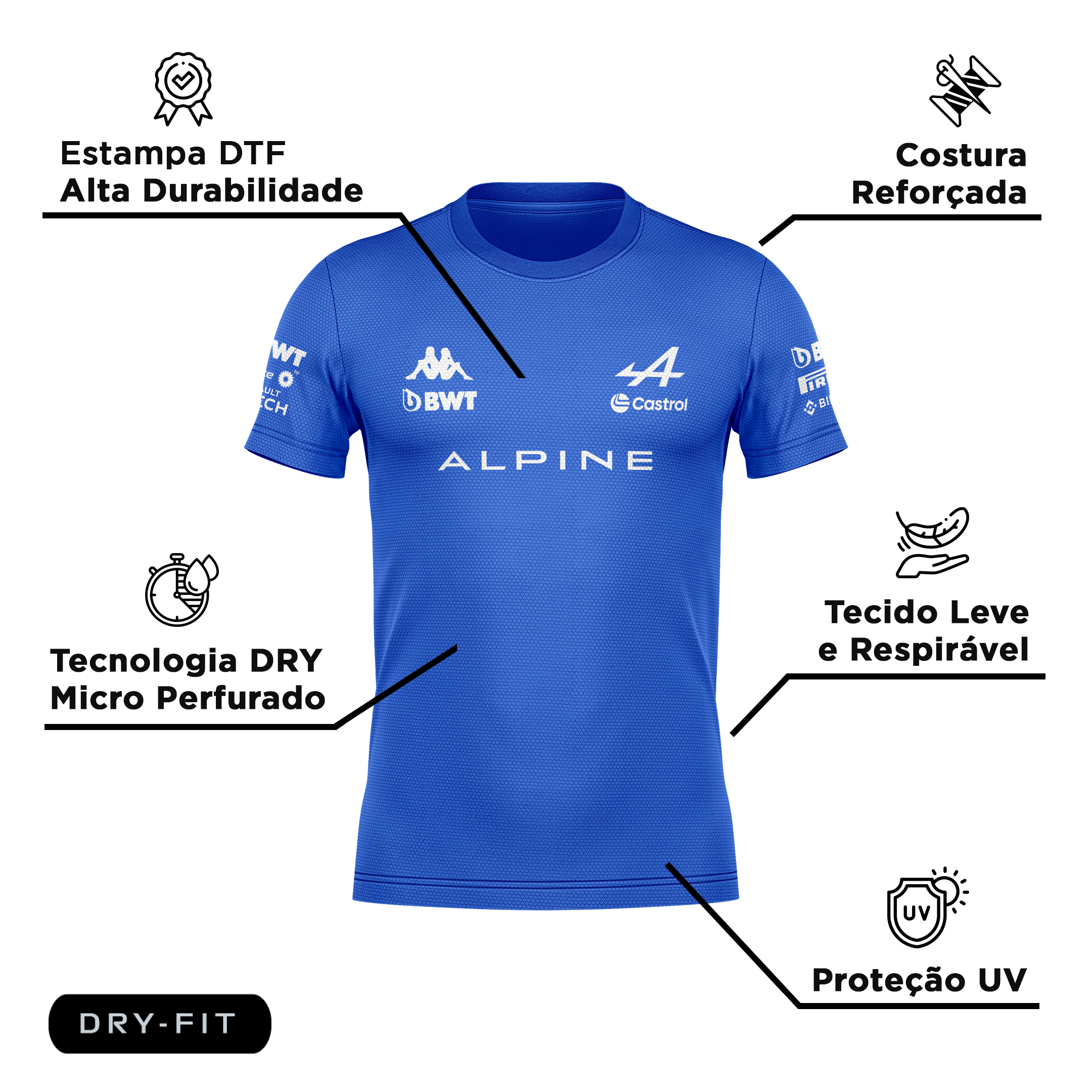 Camiseta DryFit Alpine 2024 Azul Royal
