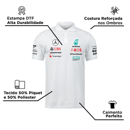 Camisa Polo Mercedes 2024 Branca