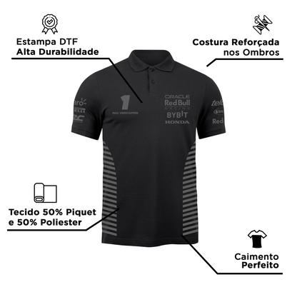 Camisa Polo Max Verstappen Red Bull 2024 All Black