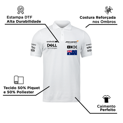 Camisa Polo Oscar Piastri Mclaren 2024 Branca