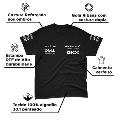 Camiseta Algodão Mclaren 2024 Preta