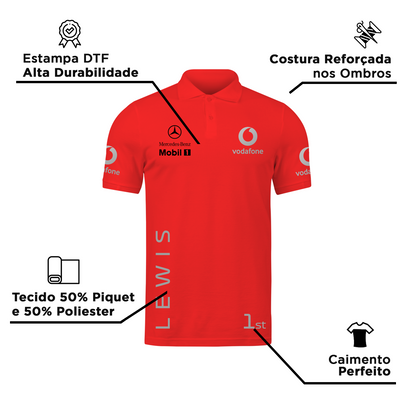 Camisa Polo Lewis Hamilton McLaren Vodafone 2008 WDC