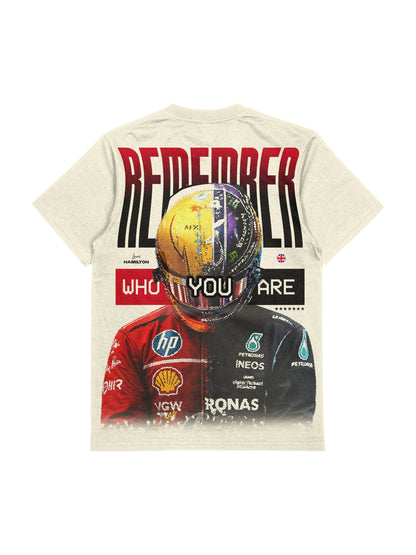 Camiseta Oversized Lewis Hamilton Remember Who You Are - Off White