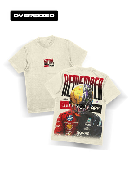 Camiseta Oversized Lewis Hamilton Remember Who You Are - Off White