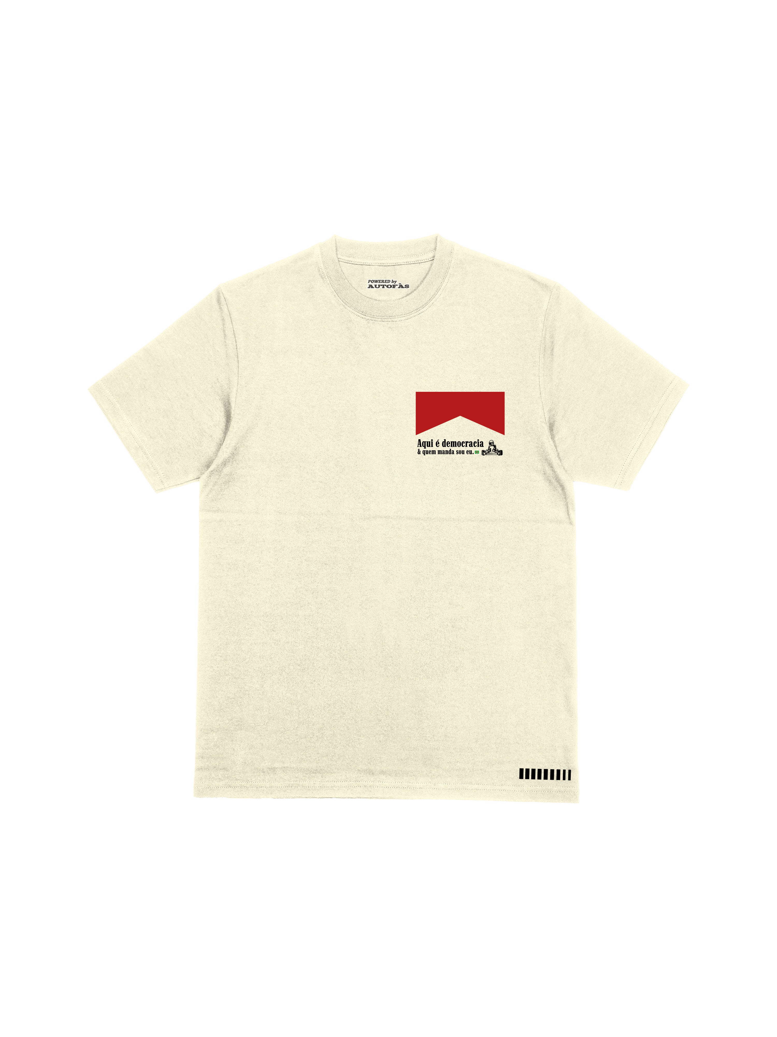 Camiseta Oversized Democracia Retrô Off White Algodão