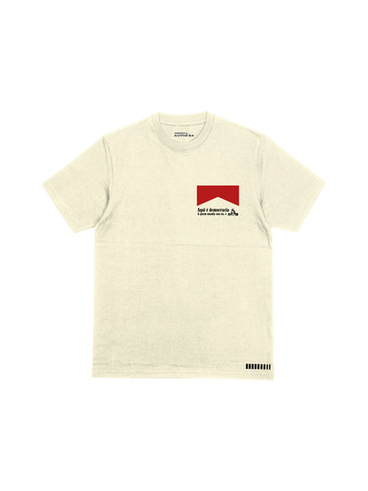 Camiseta Oversized Democracia Retrô Off White Algodão