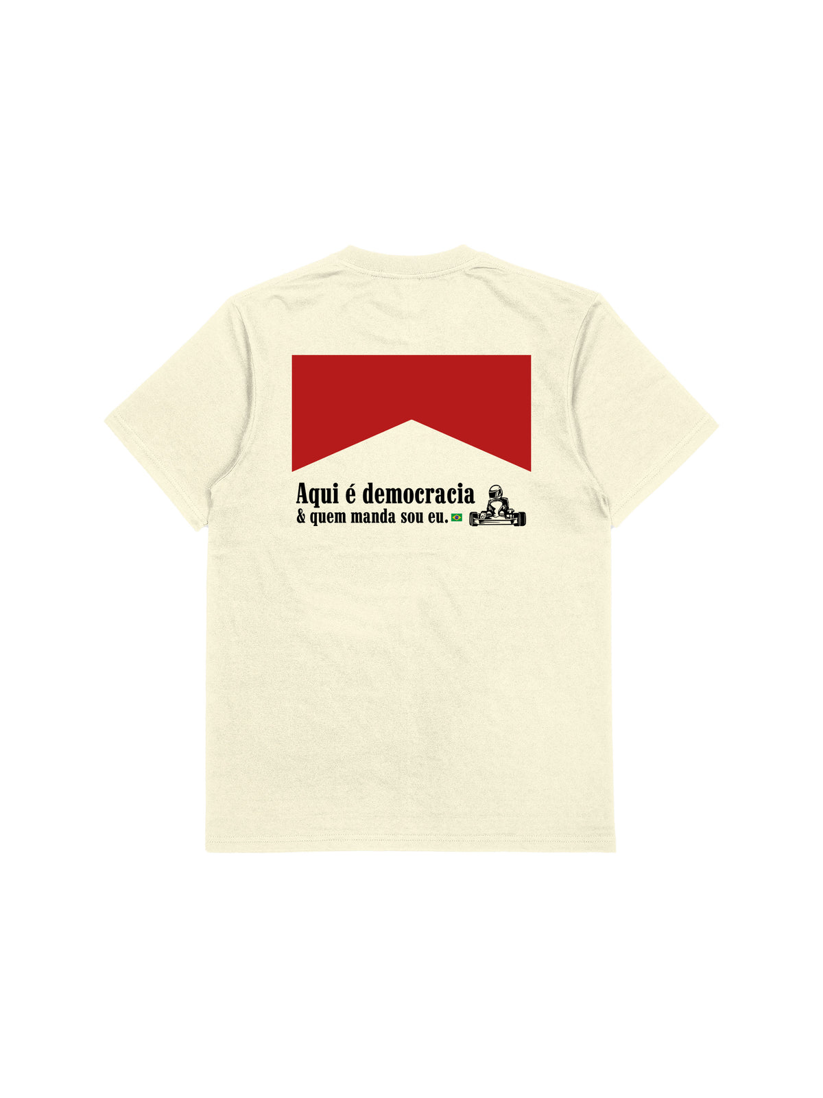 Camiseta Oversized Democracia Retrô Off White Algodão