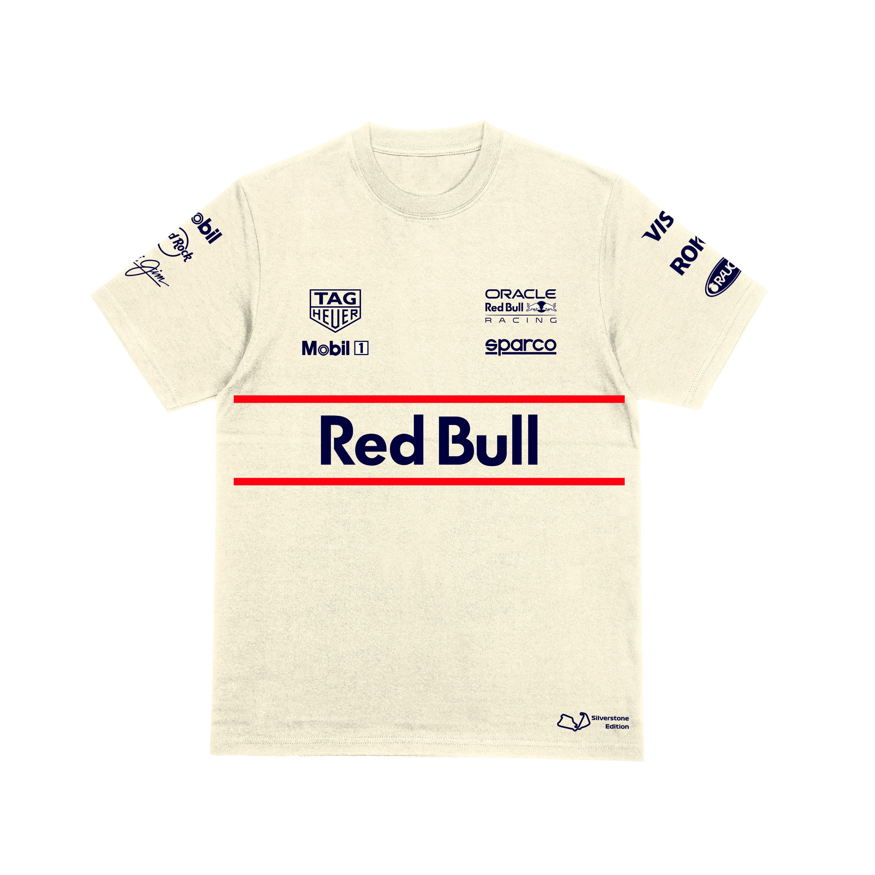 Camiseta Oversized Silverstone Edition Red Bull Off White 2025 Algodão