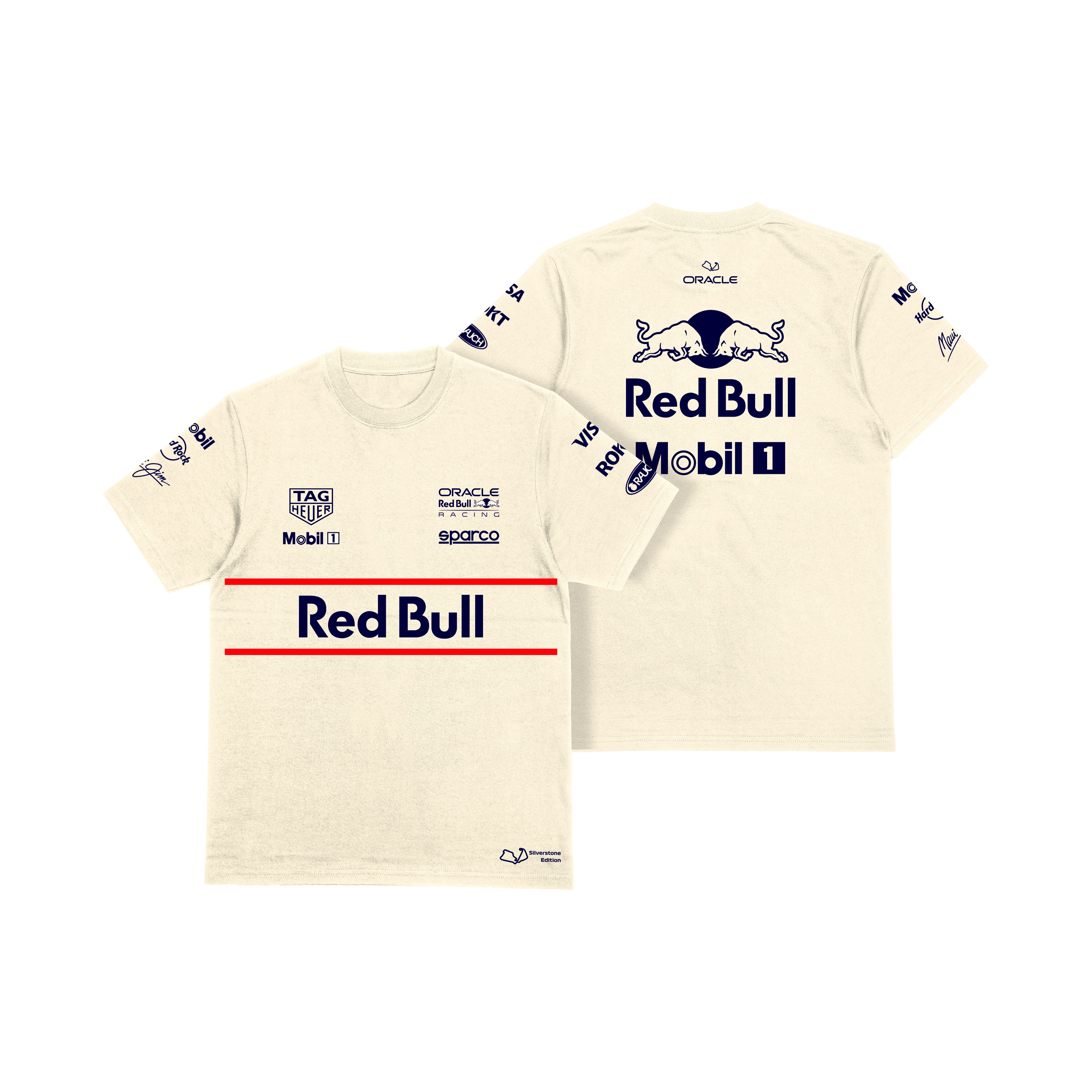 Camiseta Oversized Silverstone Edition Red Bull Off White 2025 Algodão