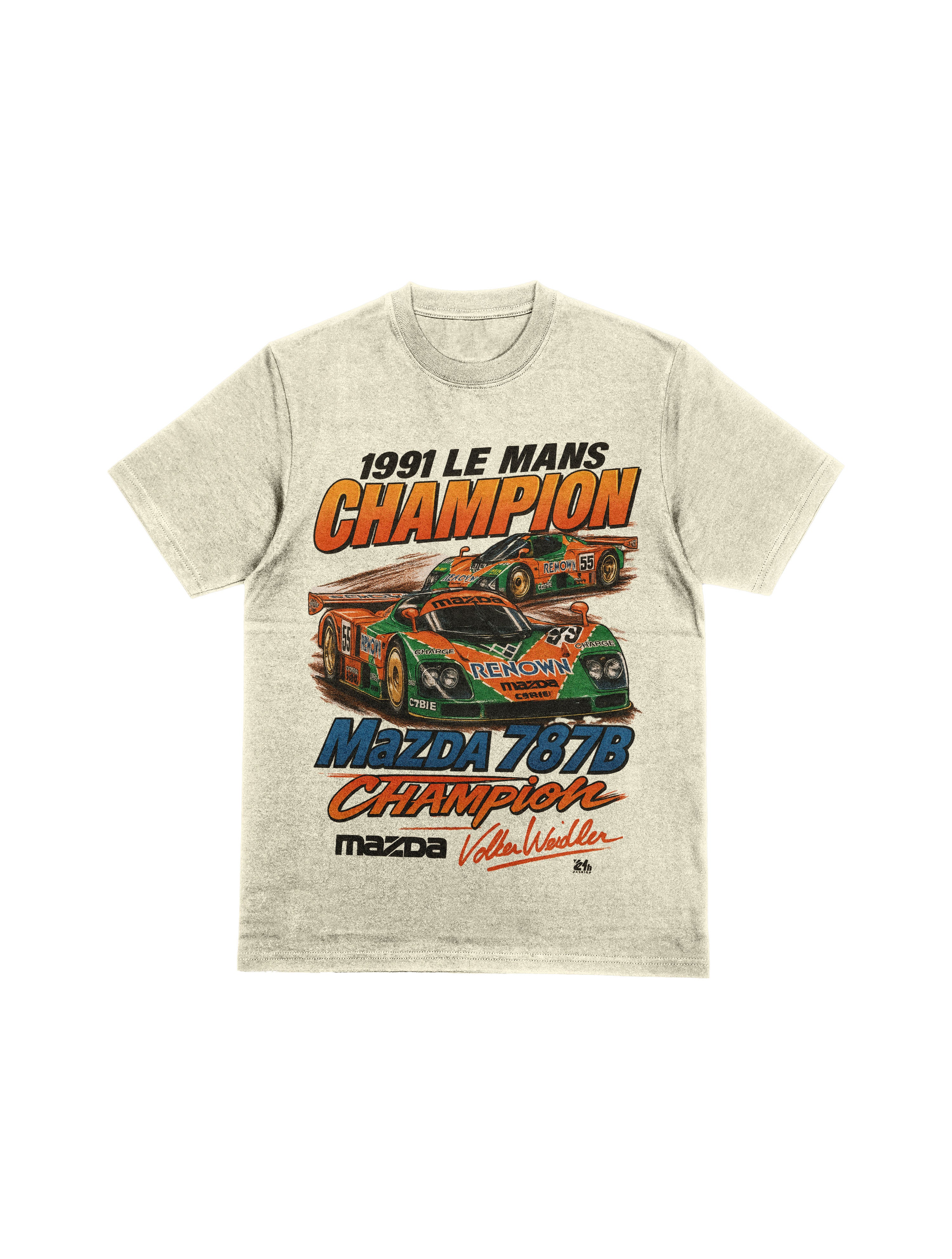 Camiseta Oversized Mazda 787B Le Mans 1991 Offwhite