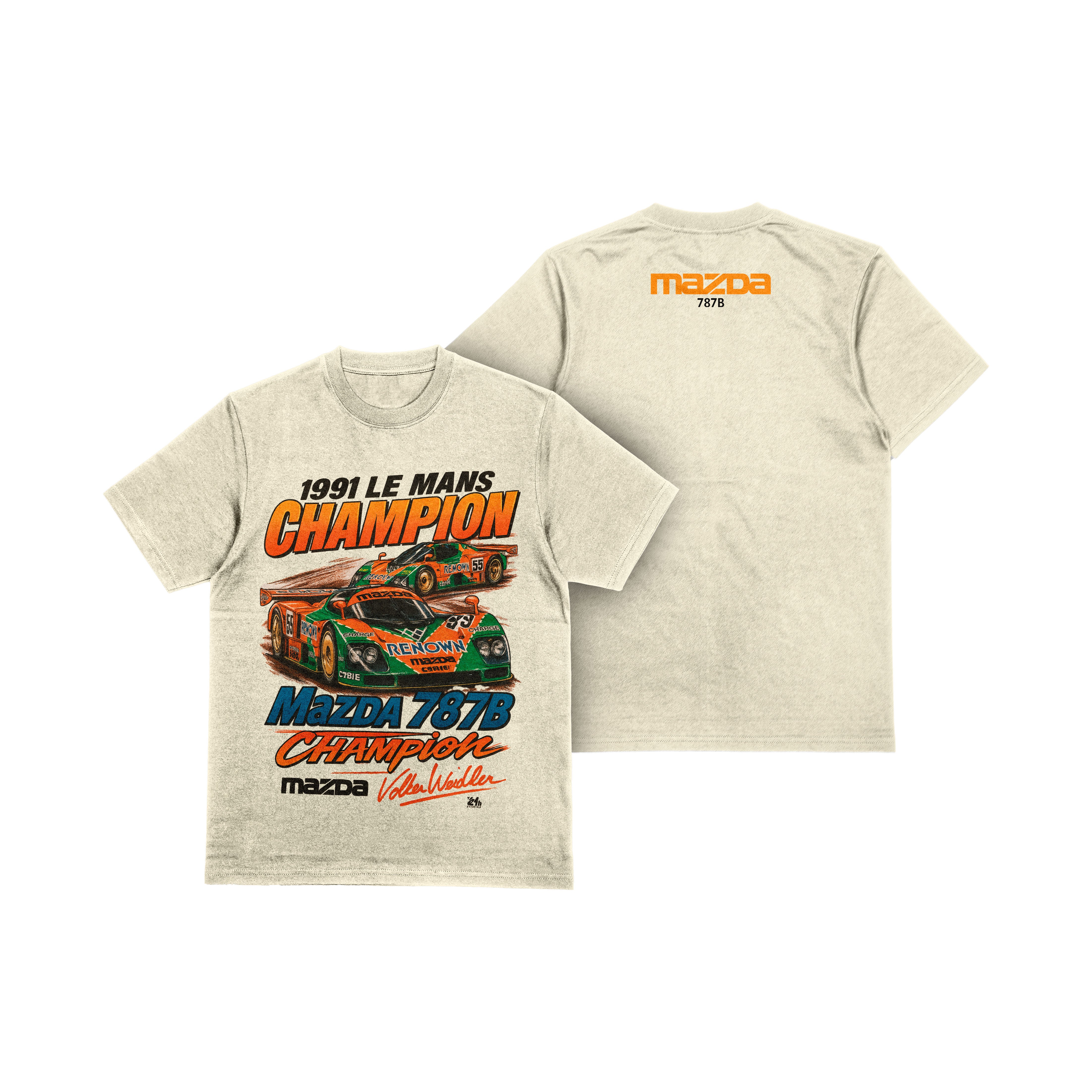 Camiseta Oversized Mazda 787B Le Mans 1991 Offwhite