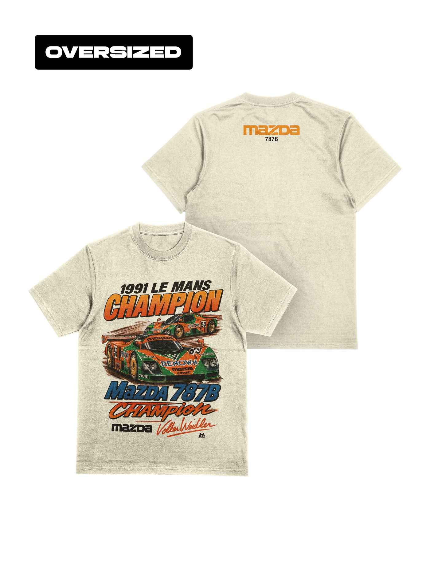 Camiseta Oversized Mazda 787B Le Mans 1991 Offwhite