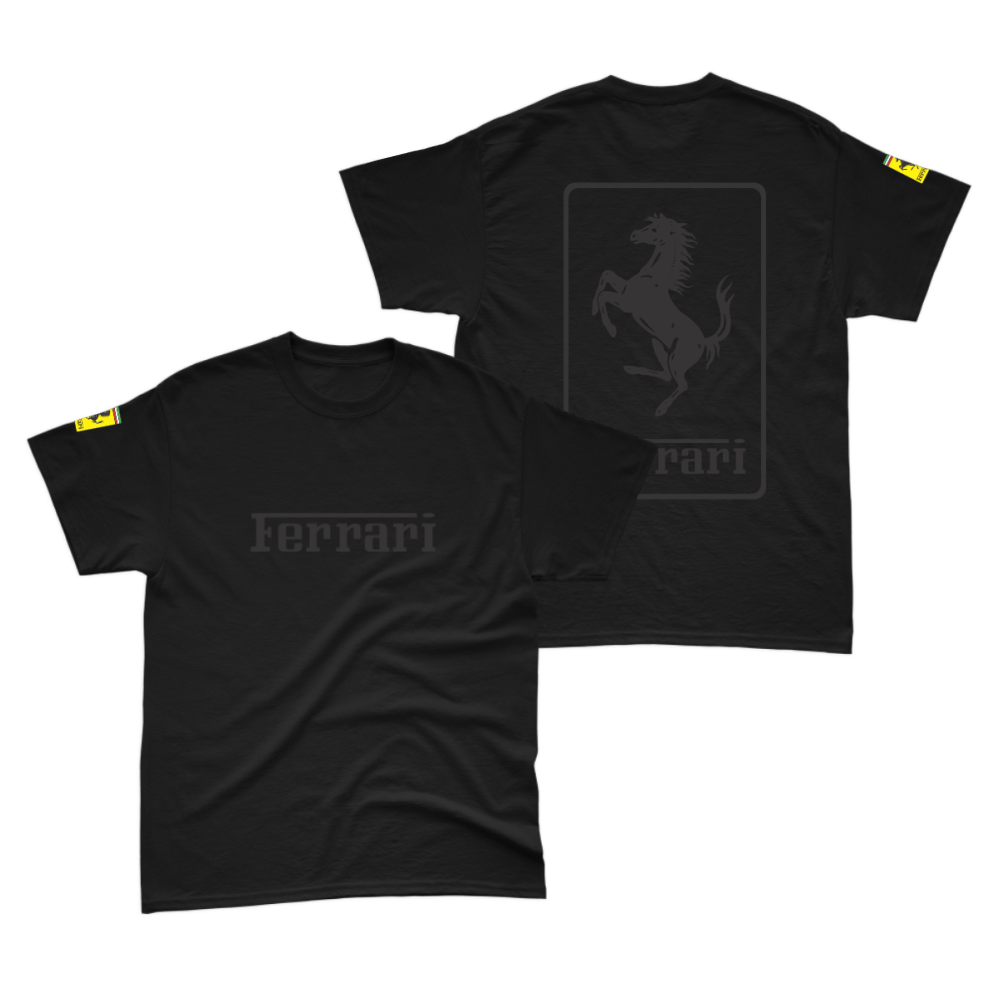 Camiseta Algodão Ferrari All Black v2 SALDÃO FV