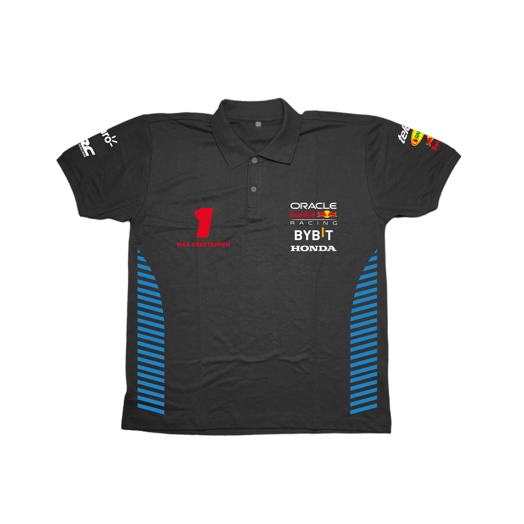 Camisa Polo Max Verstappen Red Bull Racing 2024 Preta