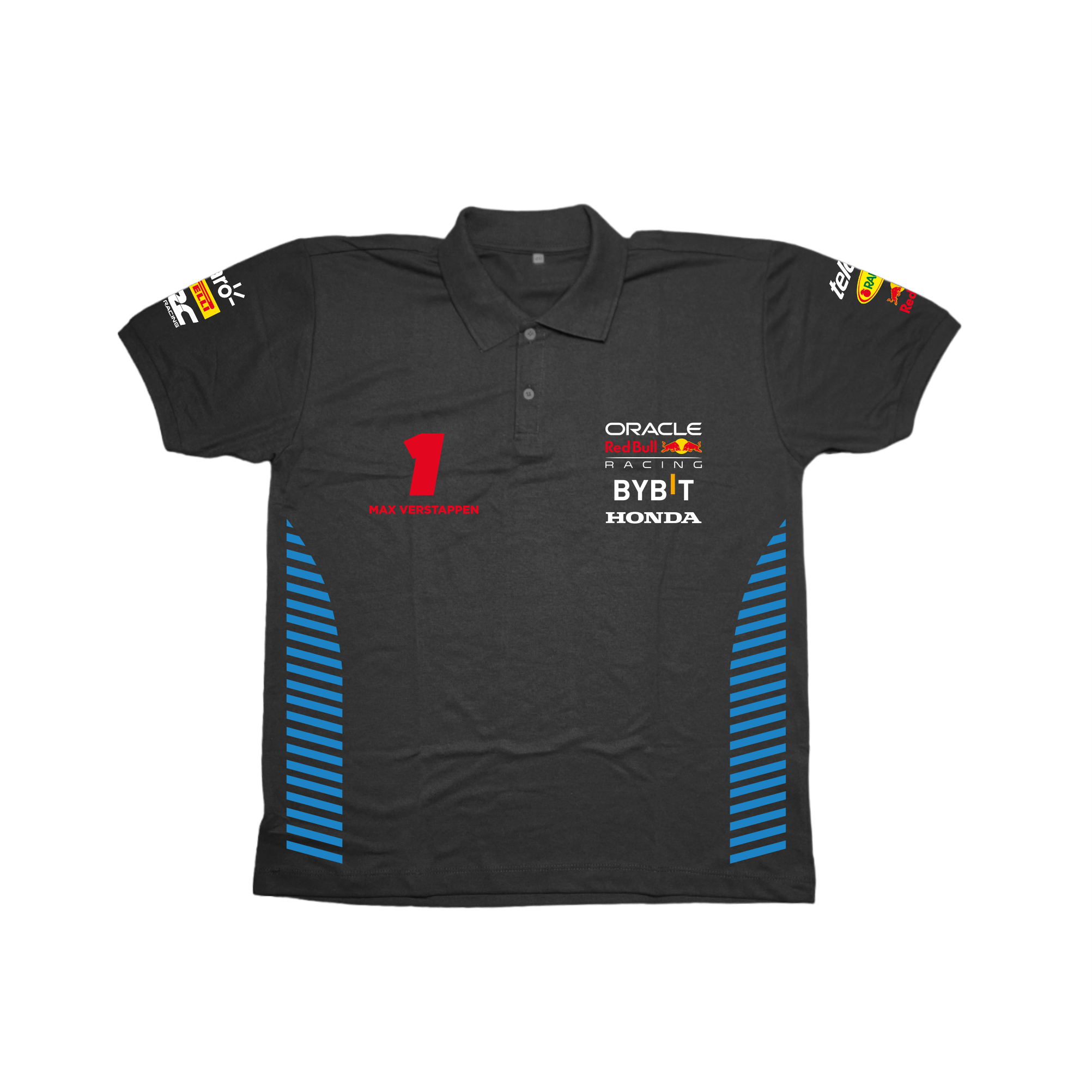 Camisa Polo Max Verstappen Red Bull Racing 2024 Preta