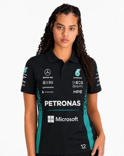 Camisa Polo Kimi Antonelli Mercedes F1 2026 Preta