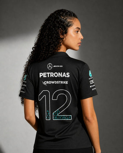 Camisa Polo Kimi Antonelli Mercedes F1 2026 Preta