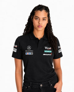 Camisa Polo Mclaren West Mercedes Retrô Preta