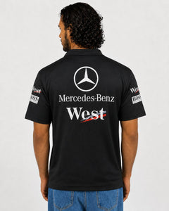 Camisa Polo Mclaren West Mercedes Retrô Preta