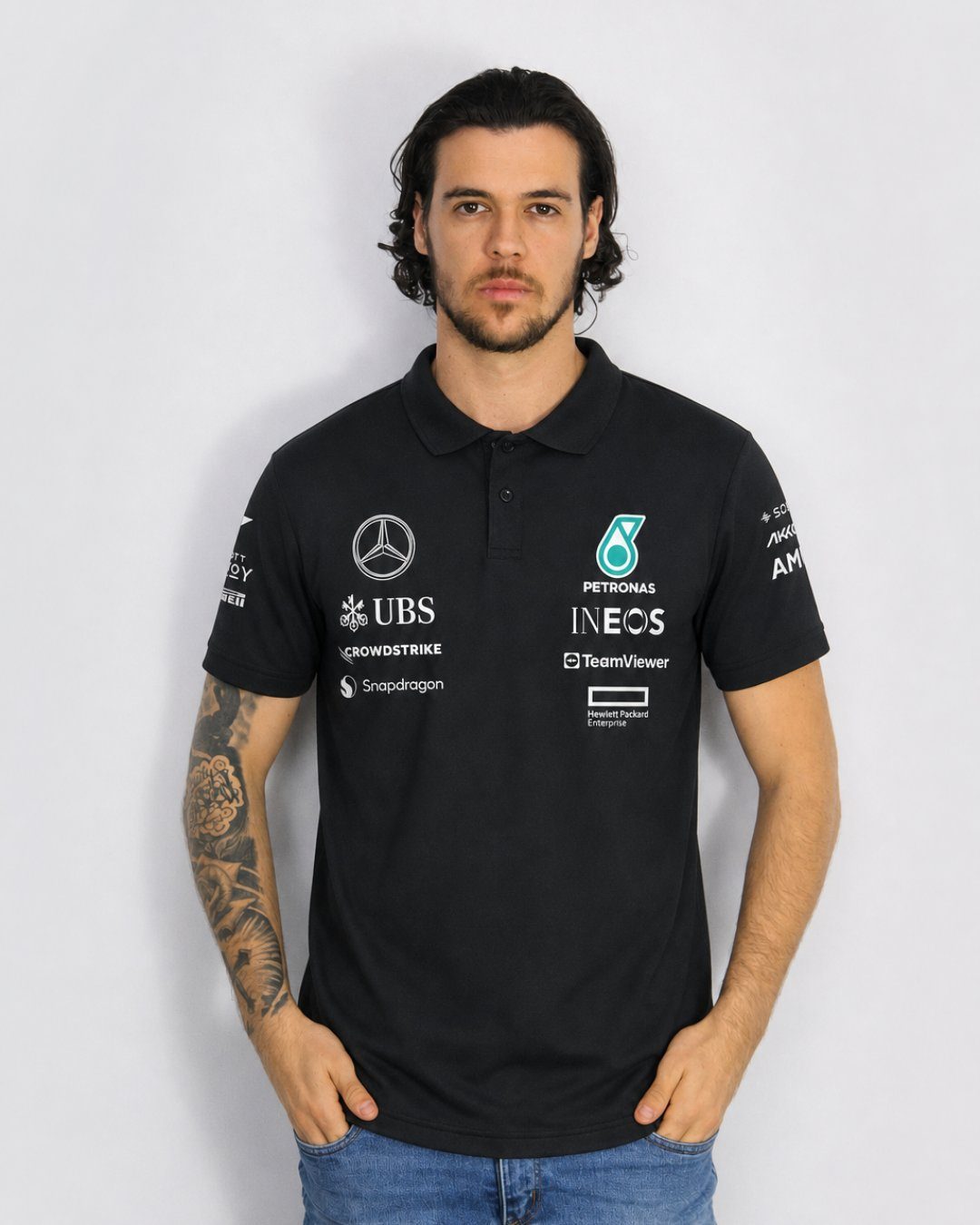 Camisa Polo Mercedes 2024 Preta