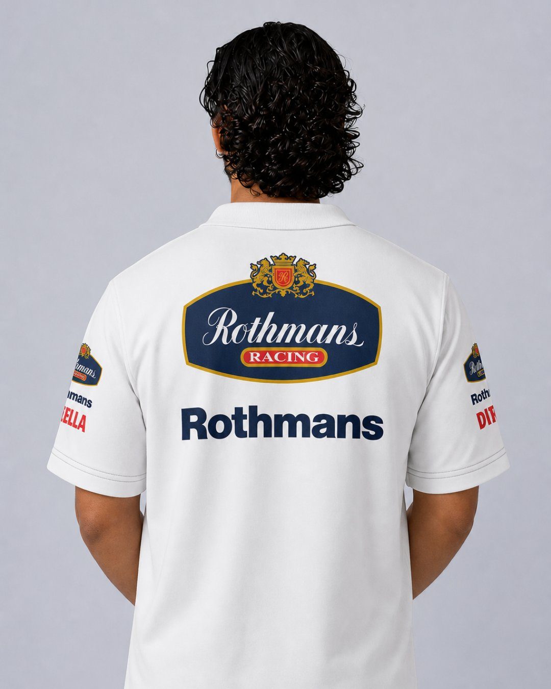 Camisa Polo Wlliams Retrô Rothmans Racing Branco