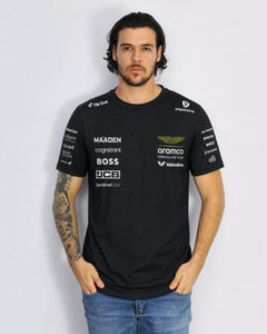 Camiseta Algodão Aston Martin Equipe Preto 2025