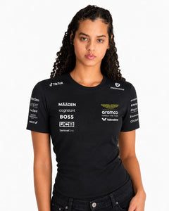 Camiseta Algodão Aston Martin Equipe Preto 2025