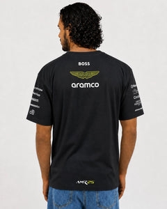 Camiseta Algodão Aston Martin Equipe Preto 2025