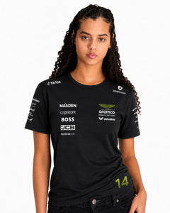 Camiseta Algodão Aston Martin Fernando Alonso Preto 2025