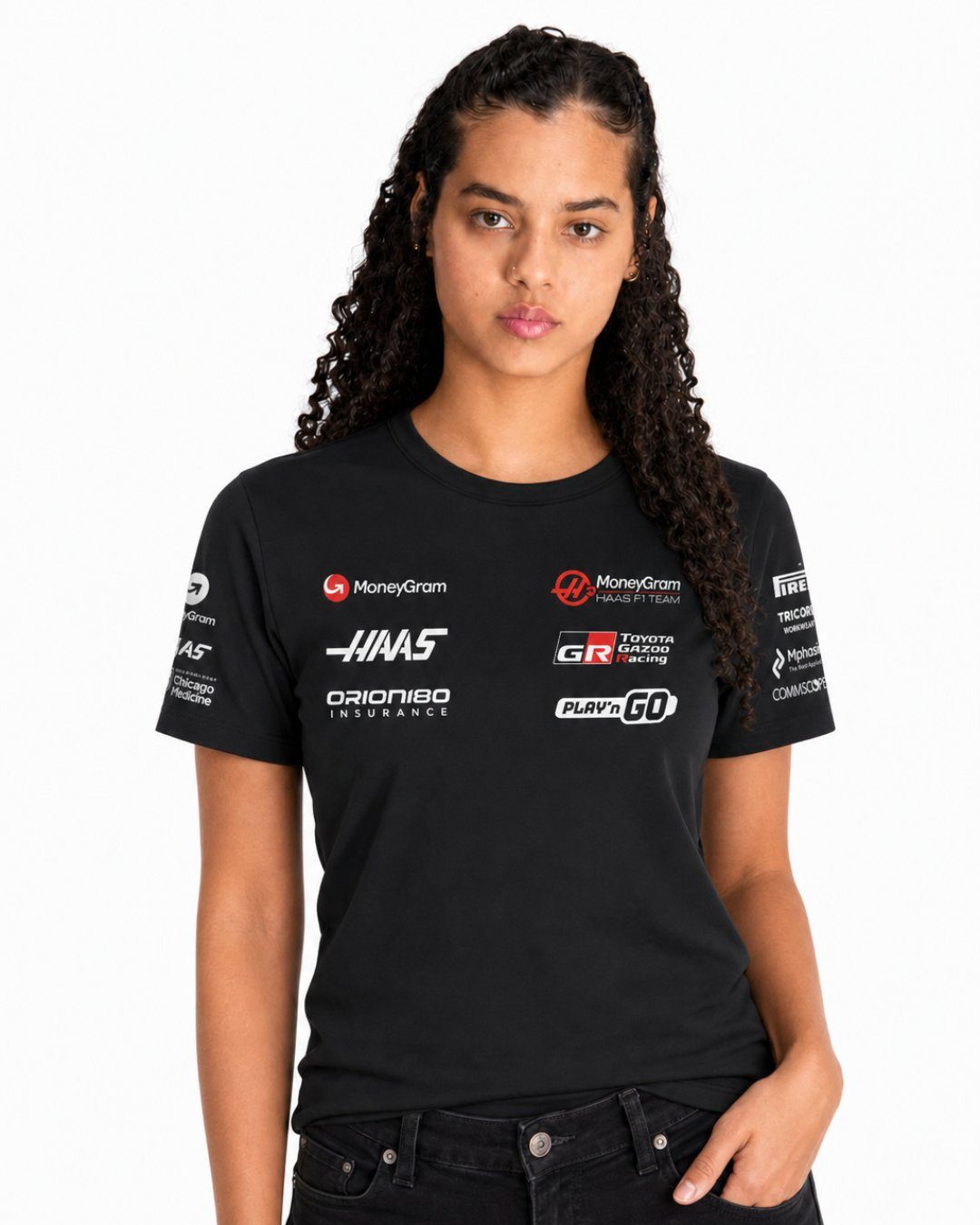 Camiseta Algodão Haas Equipe Preto 2025