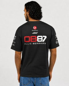 Camiseta Algodão Haas Oliver Bearman Preto 2025