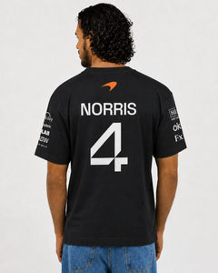Camiseta Algodão Mclaren Lando Norris Preto 2025