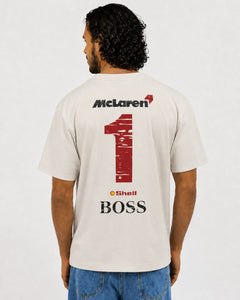 Camiseta Algodão Mclaren Marlboro Vintage anos 90 Off White
