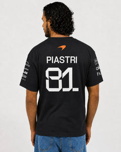 Camiseta Algodão Mclaren Oscar Piastri Preto 2025