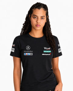 Camiseta Algodão Mclaren West Mercedes Retrô Preta