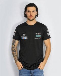 Camiseta Algodão Mclaren West Mercedes Retrô Preta