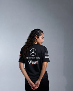 Camiseta Algodão Mclaren West Mercedes Retrô Preta