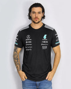 Camiseta Algodão Mercedes Equipe Preto 2025