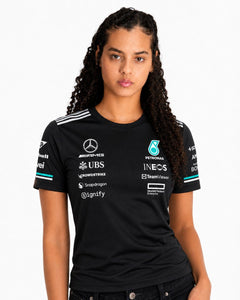Camiseta Algodão Mercedes Equipe Preto 2025