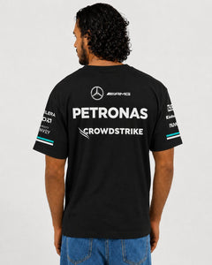 Camiseta Algodão Mercedes Equipe Preto 2025
