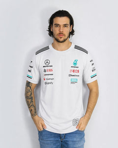Camiseta Algodão Mercedes George Russell Branco 2025
