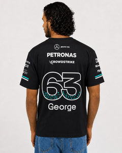 Camiseta Algodão Mercedes George Russell Preto 2025