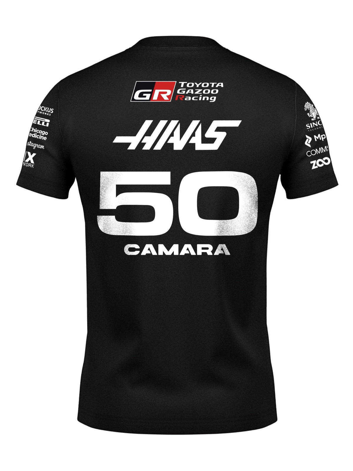 Costas da Camiseta Algodão Rafael Câmara Haas com o número 50 e o nome CAMARA