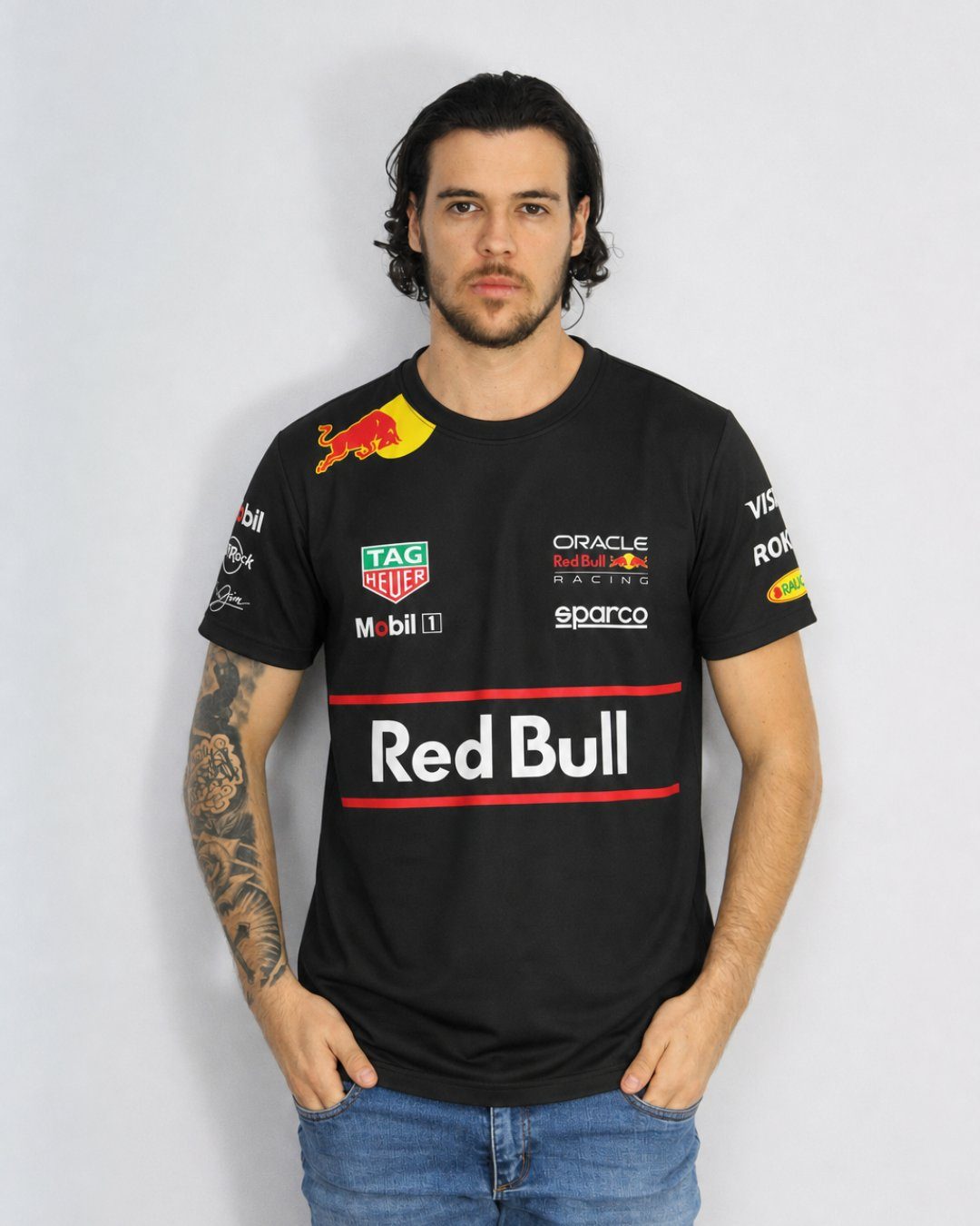 Camiseta Algodao Red Bull Equipe Preto 2025