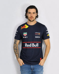 Camiseta Algodão Red Bull Max Verstappen Azul Marinho 2025