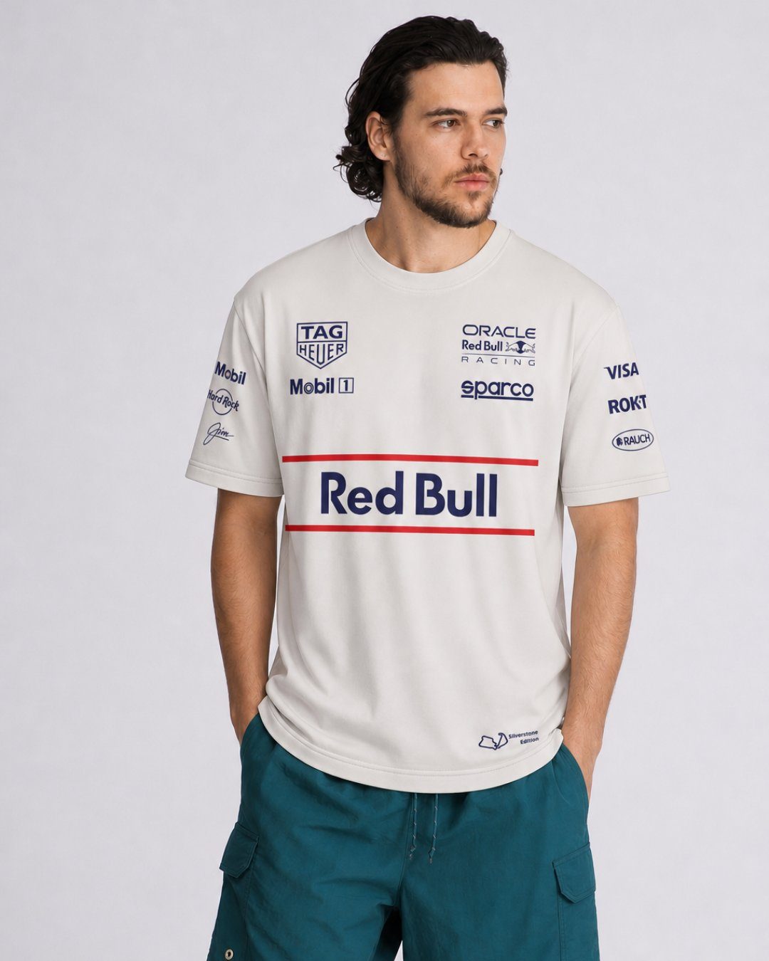Camiseta Algodão Silverstone Edition Red Bull Off White 2025