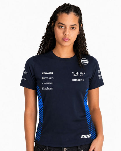 Camiseta Algodão Williams Alex Albon Azul Marinho 2025
