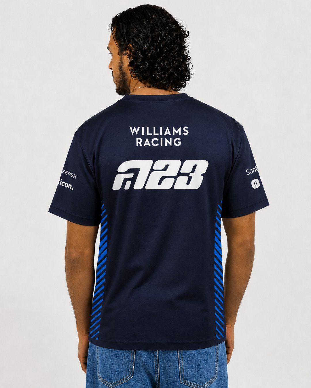 Camiseta Algodão Williams Alex Albon Azul Marinho 2025